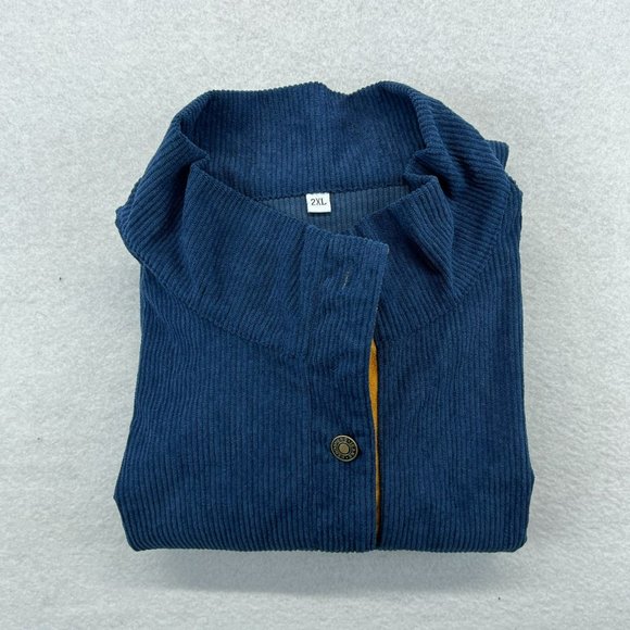 Hengsheng Jeans 1/4 Zip Sweater Shirt 2XL XXL Men's Corduroy Lightweight - Picture 11 of 11